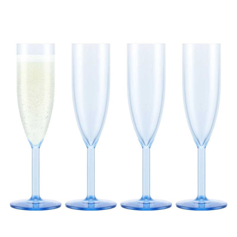 Bodum Oktett 4Pc Durable Champagne Flute Glass - Blue Moon image number 0